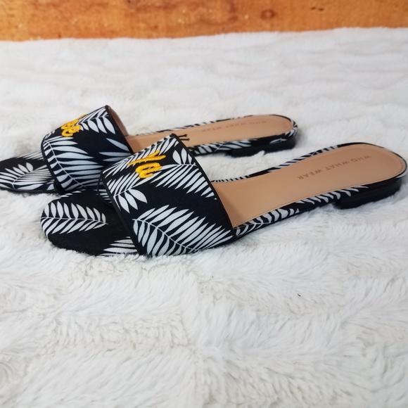 Who What Wear Shoes | Who What Wear Target See Ya Slides Black White 9 | Poshmark